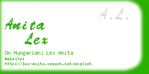 anita lex business card